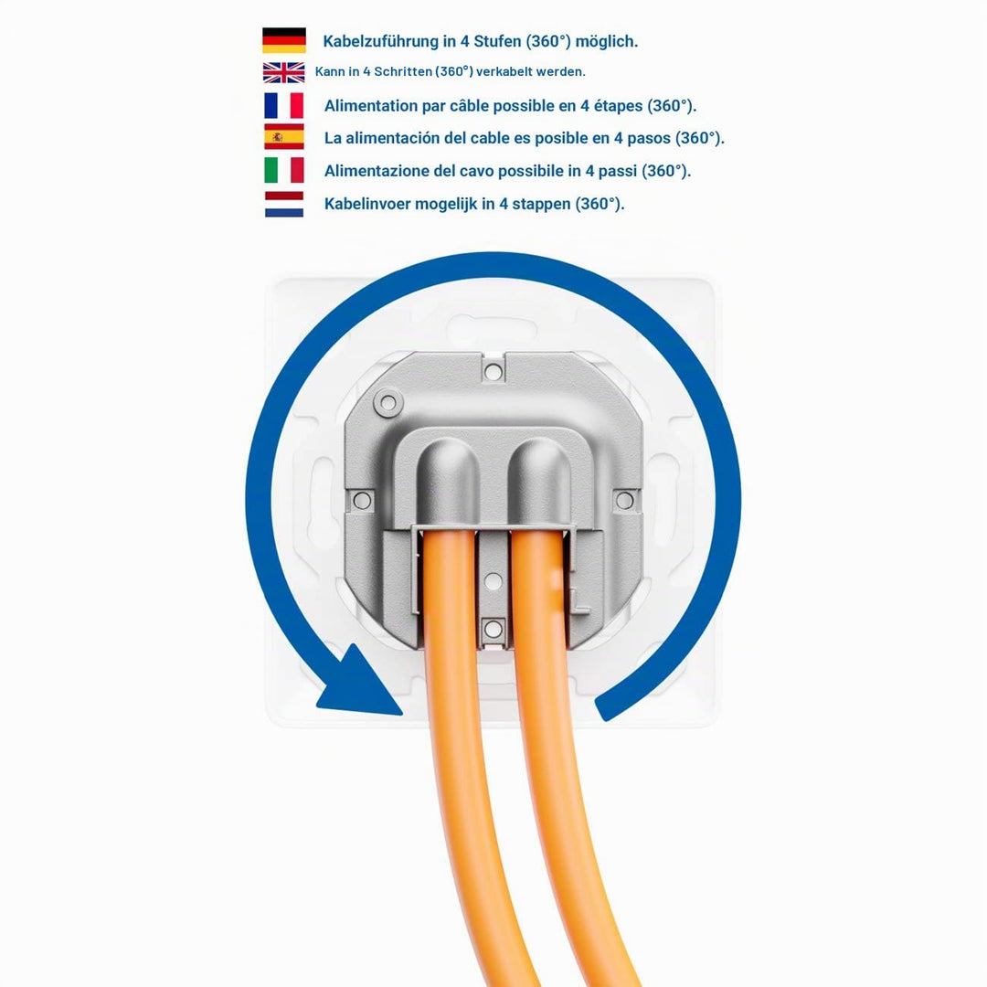 deleyCON 3x CAT6a Netzwerkdose 2x RJ45 Buchse Geschirmt Unterputz Montage 10 Gbit Ethernet Netzwerk
