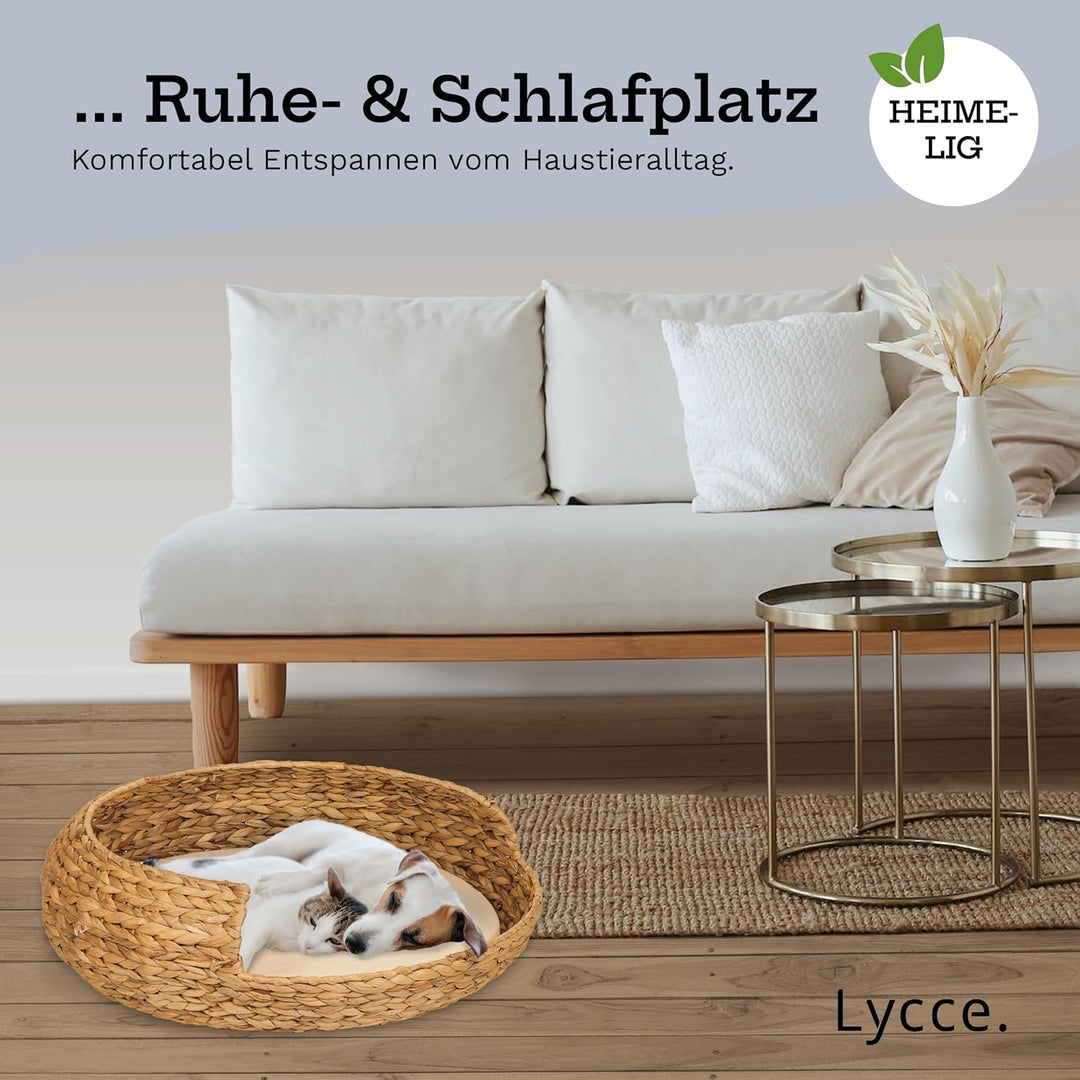 Hundebett Katzenbett Opal Wasserhyazinthe Natur Gr. 3 (Ø 62 cm) Grösse 3, Größe 3