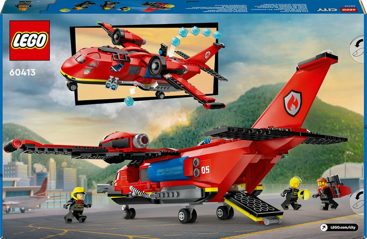 LEGO City Löschflugzeug, Feuerwehr-Set mit Flugzeug-Spielzeug für Kinder, Bauset mit 3 Feuerwehrmann
