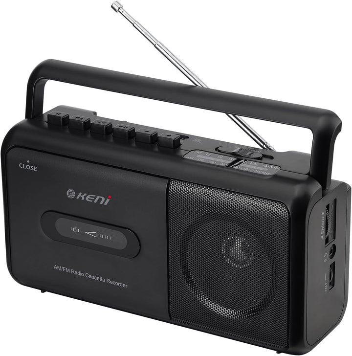 Tragbarer Kassettenplayer Boombox mit AM/FM Radio Stereo, Kassettenrekorder mit Kopfhöreranschluss,