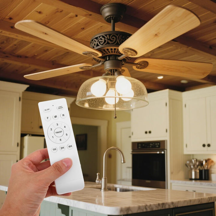 POPETPOP Deckenventilator Fernbedienung Universal, 433 MHz Fernbedienung für Deckenventilator mit Li