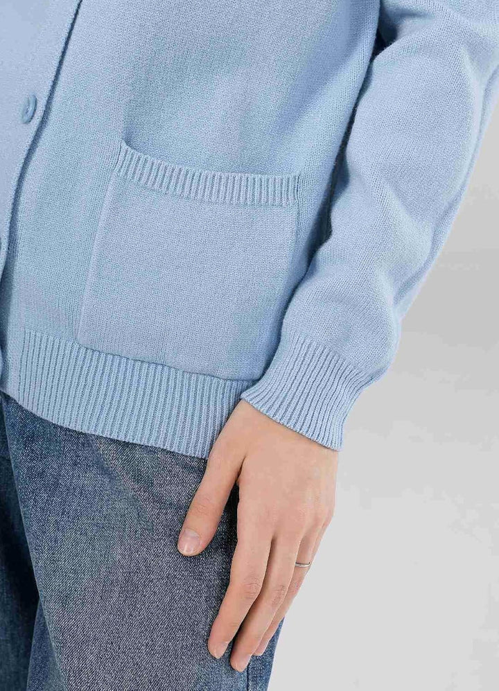 SMILING PINKER Damen Strickjacke Langarm Cardigan Warm Rundhals Strickweste Jacke mit Knopfleiste un