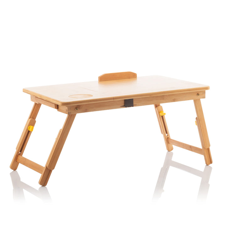 InnovaGoods Lapwood Klappbarer Beistelltisch aus Bambus, Holz, 53,5 x 21-27 x 34 cm. Medidas aprox.