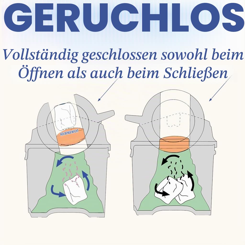 DIAPER CHAMP ONE Medium Handsfree mit Pedal - Windeleimer - geruchsdicht - berührungslose Bedienung
