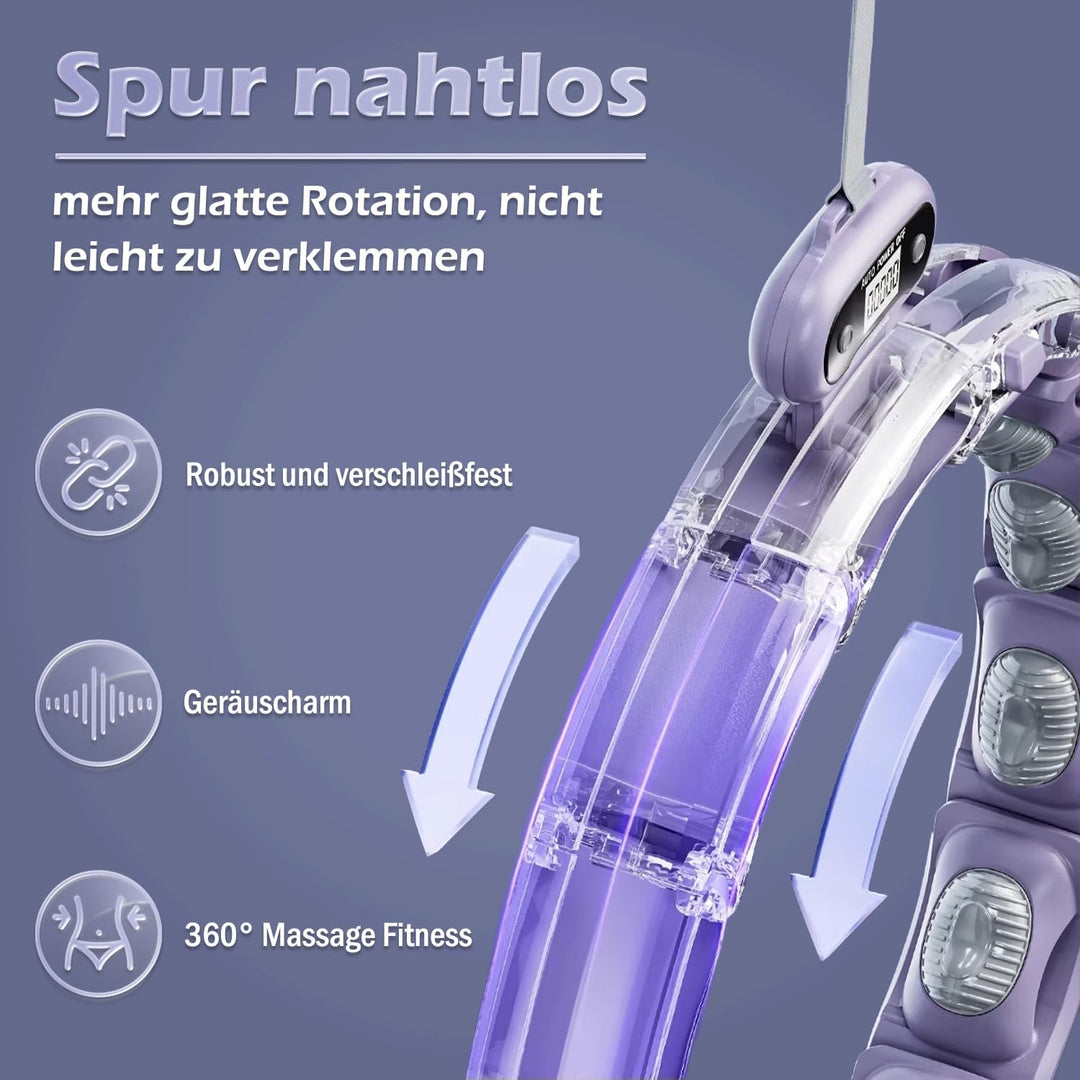 Hula Hoop mit Gewicht Kugel mit Zähler,15 Knoten Umfang (70-93cm),Smart Hula Hoop Reifen Erwachsene