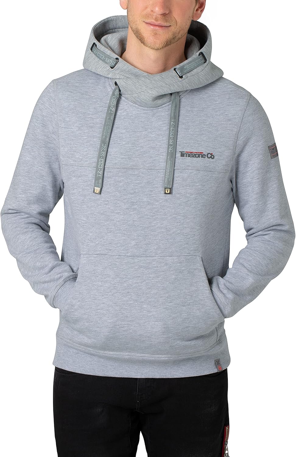 Timezone Herren Hi-tech Hoody Kapuzenpullover S Ice Gey Melange, S Ice Gey Melange