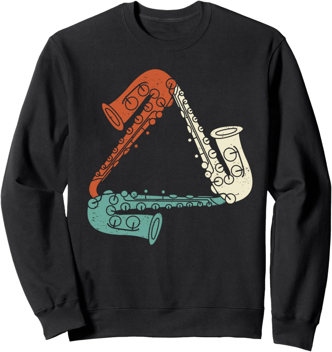 Saxophonist Saxofon-Spieler Retro Saxophon Sweatshirt