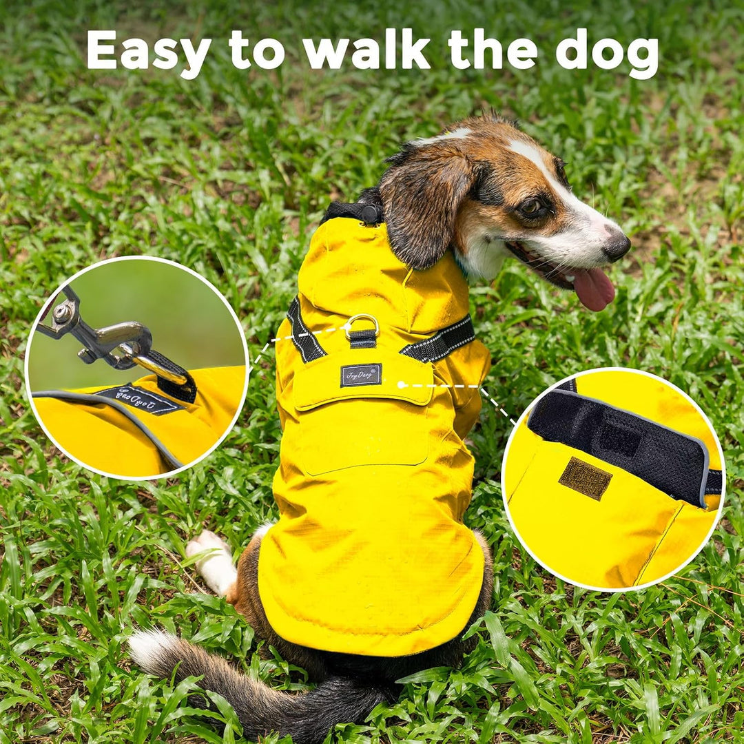 JoyDaog Premium-Hunde-Regenmantel mit Kapuze für extra kleine Hunde, Outdoor-Sport, wasserdichte Hun