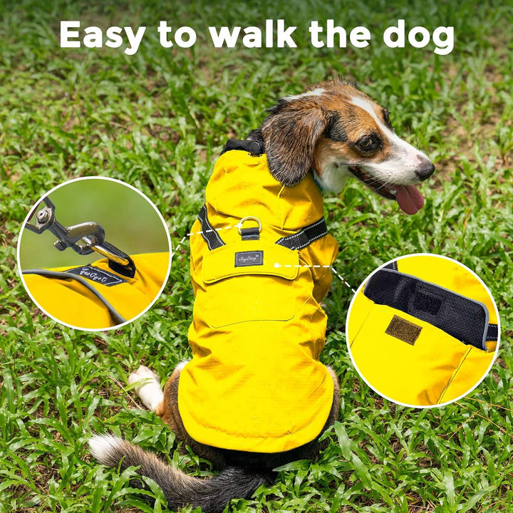 JoyDaog Premium-Hunde-Regenmantel mit Kapuze für extra kleine Hunde, Outdoor-Sport, wasserdichte Hun