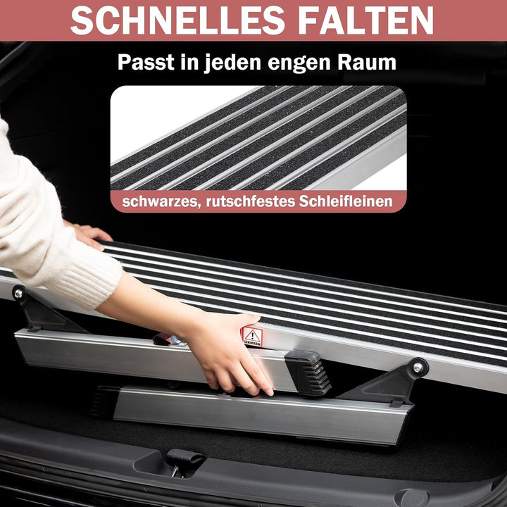 XinSunho Alu Arbeitsplattform, Klappbar Arbeitsbühne bis 150 kg, Arbeitstritt mit Sicherheitsschlöss