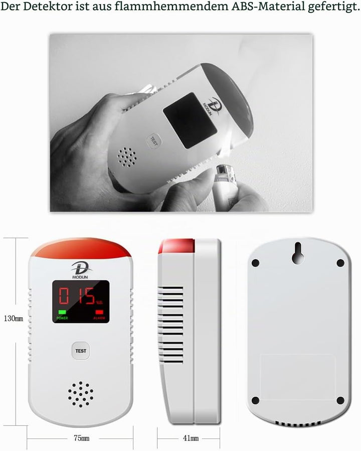 Gasmelder, Heimgebrauchs Methan Propan Butangas Monitor, Plug-in für brennbares LPG/Erdgas/Kohle-Gas