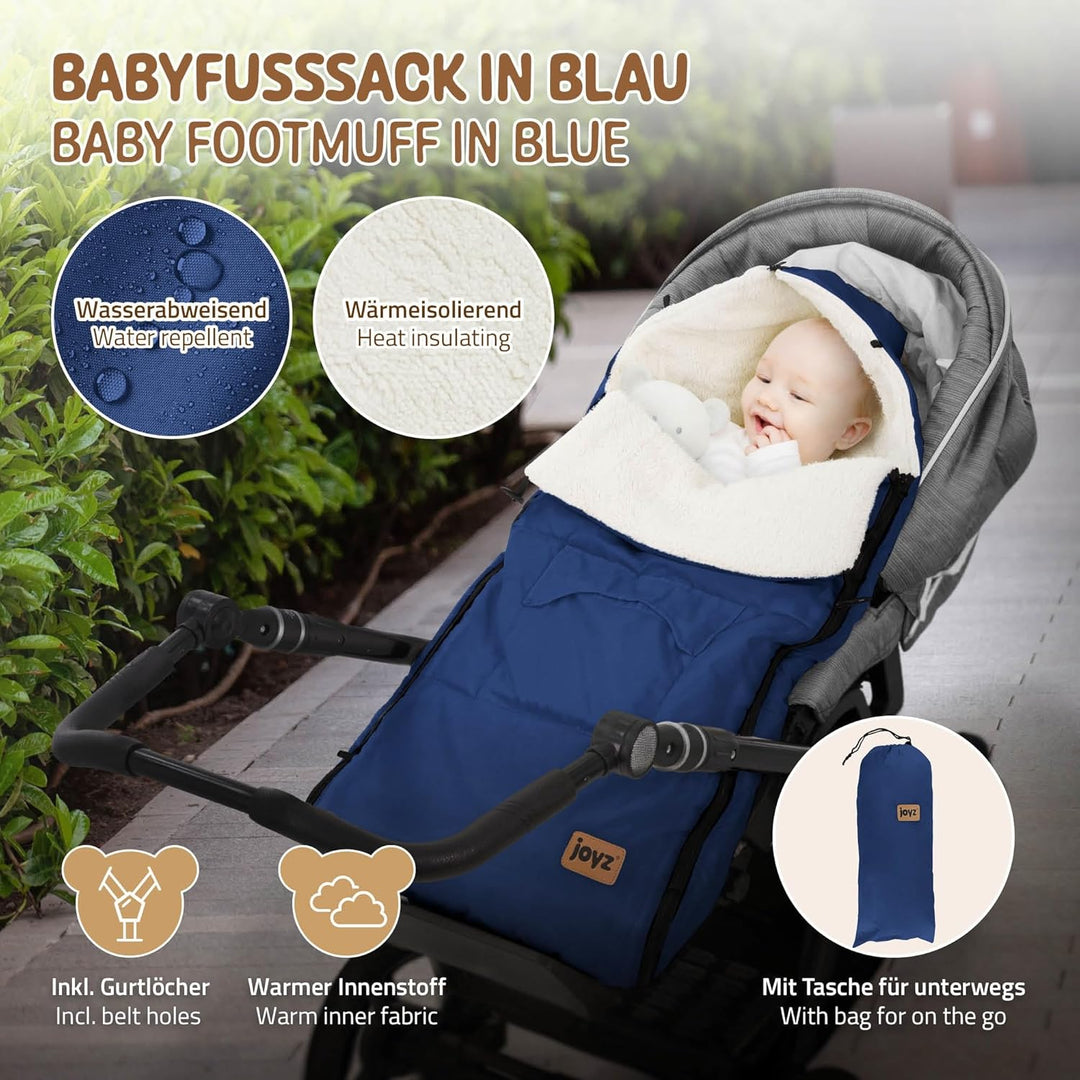 Joyz Babyfusssack, Blau, Universal Fusssack für Babyschale, Kinderwagen & Buggy, Sitzauflage aus Fle