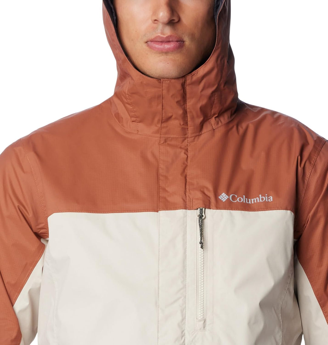 Columbia Herren Pouring Adventure Jacket Wasserdichte Regenjacke (1er Pack) L Dark Stone/Auburn, L D