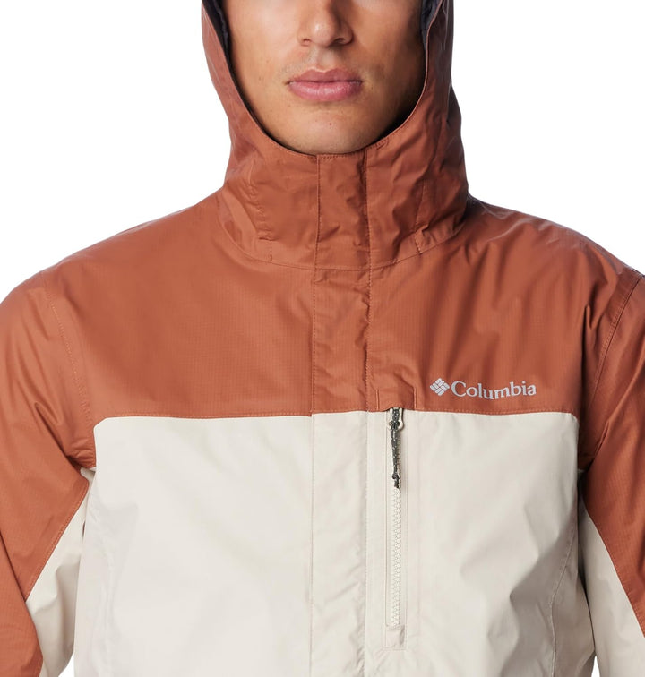 Columbia Herren Pouring Adventure Jacket Wasserdichte Regenjacke (1er Pack) L Dark Stone/Auburn, L D