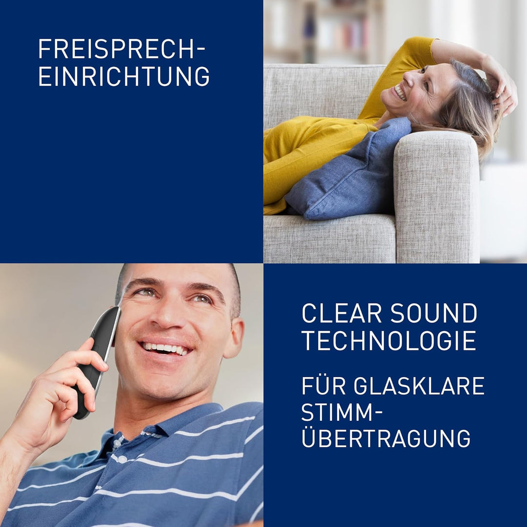 Panasonic KX-TG6821GB DECT Schnurlostelefon mit Anrufbeantworter (strahlungsarm, Eco-Modus, GAP Tele