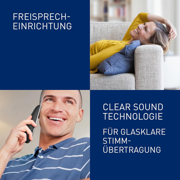 Panasonic KX-TG6821GB DECT Schnurlostelefon mit Anrufbeantworter (strahlungsarm, Eco-Modus, GAP Tele