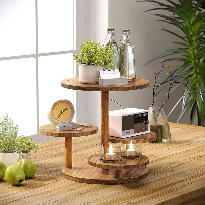 NEWFUN Cupcake Ständer, Etagere Holz, Etagere 4 Etagen für Cupcakes, Tortenständer aus Holz Servierp