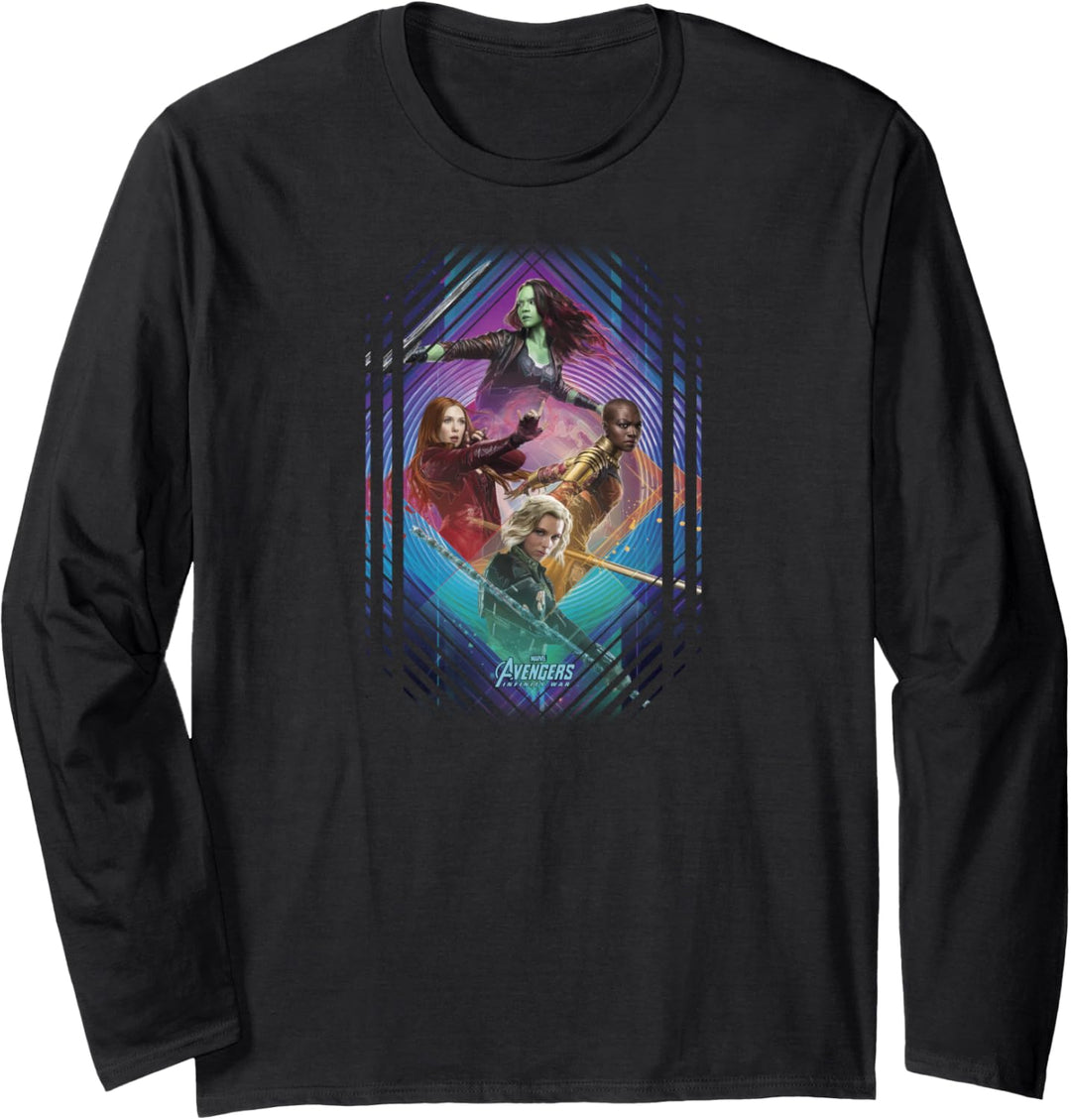 Marvel Infinity War Gamora Okoye Black Widow Langarmshirt