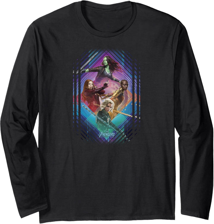 Marvel Infinity War Gamora Okoye Black Widow Langarmshirt