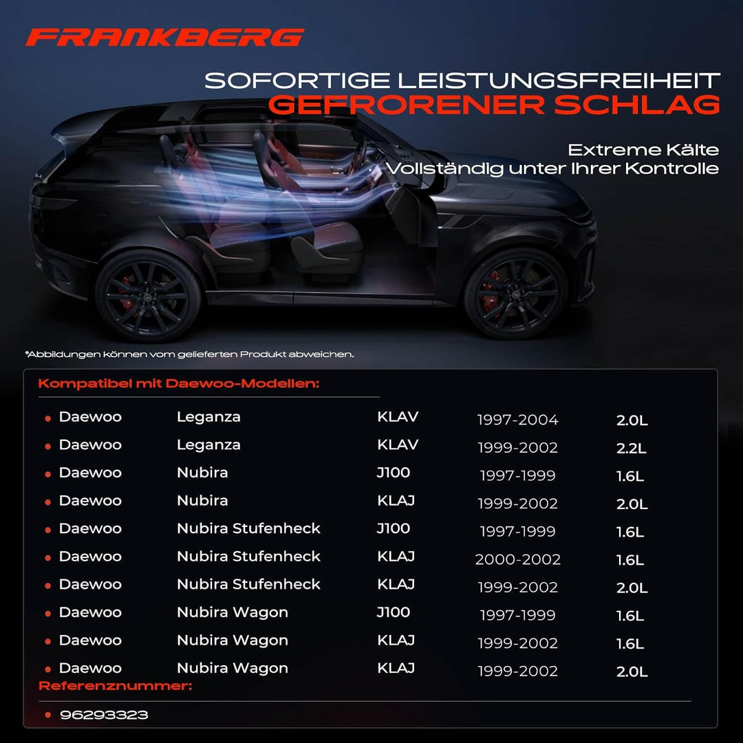 Frankberg Klimakompressor Klimaanlage Kompatibel mit Leganza KLAV 2.0L 2.2L Benzin 1997-2004 Nubira