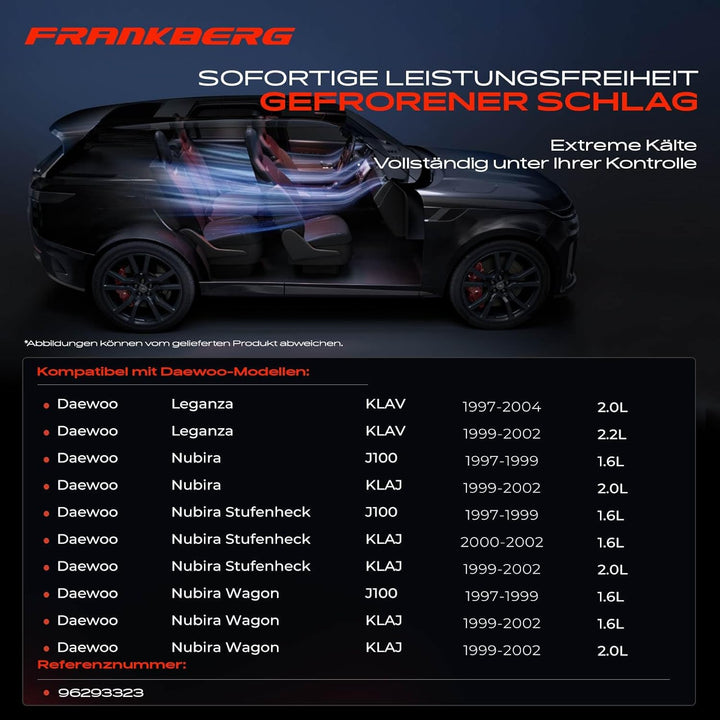 Frankberg Klimakompressor Klimaanlage Kompatibel mit Leganza KLAV 2.0L 2.2L Benzin 1997-2004 Nubira