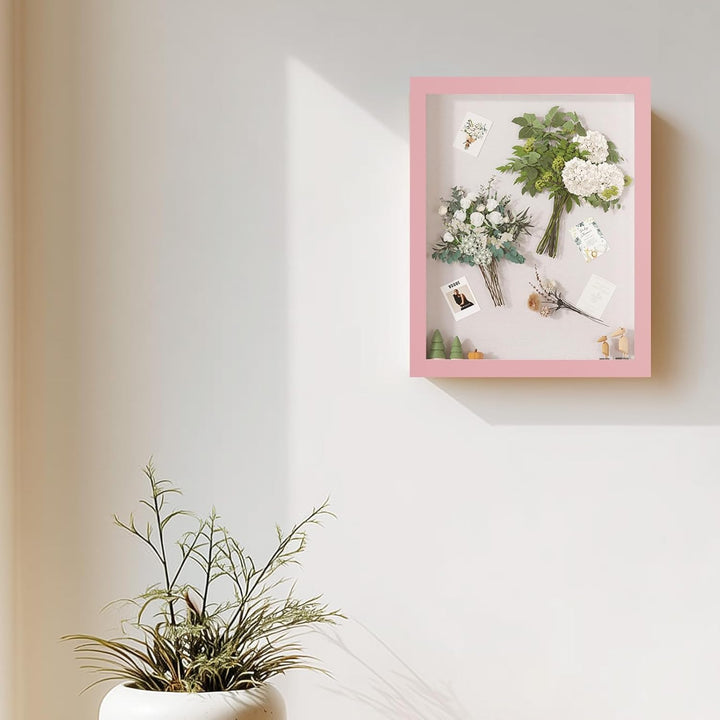 Muzilife 3D Bilderrahmen zum Befüllen mit Echter Glasscheibe, 24x30x2,5cm Tiefer MDF Rahmen, Objektr