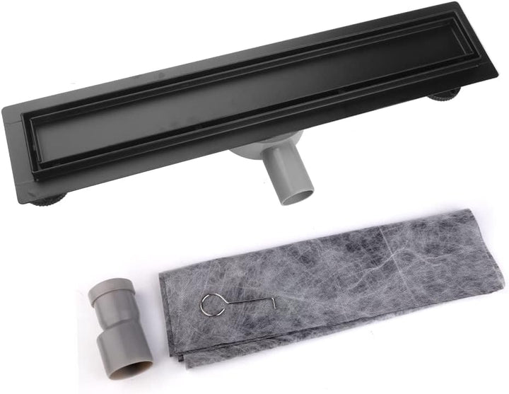 Duschrinne, 50cm,2 in 1,360?,Siphon mit Geruchsstop und Haarsieb Randablauf Befliesbar Edelstahl Abl