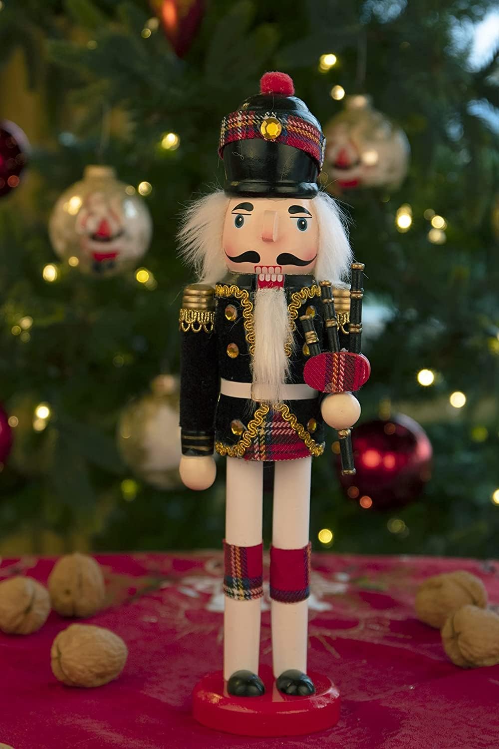 KAHEIGN 2Pcs Nussknacker Figuren Holz Nussknacker Soldaten, 30cm Traditionelle Weihnachten Nussknack