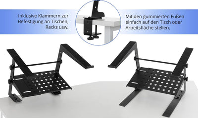 Pronomic LS-210 Deluxe Laptopständer DJ Notebookstativ Laptop Stand (Höhenverstellbar, inkl. Befesti