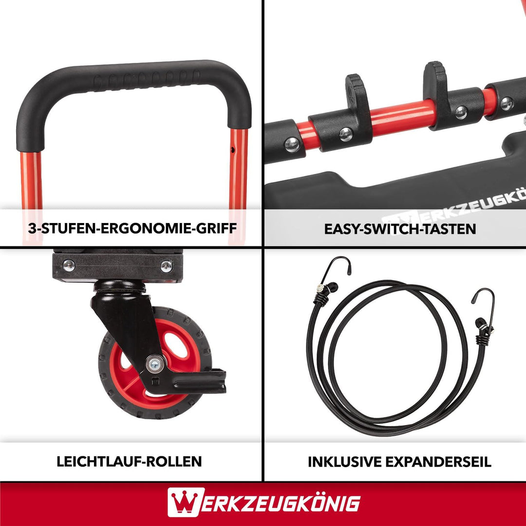 2-in-1 Transportwagen klappbar - Sackkarre &amp; Plattformwagen | Flexibler Allrounder für Umzug, Einkau