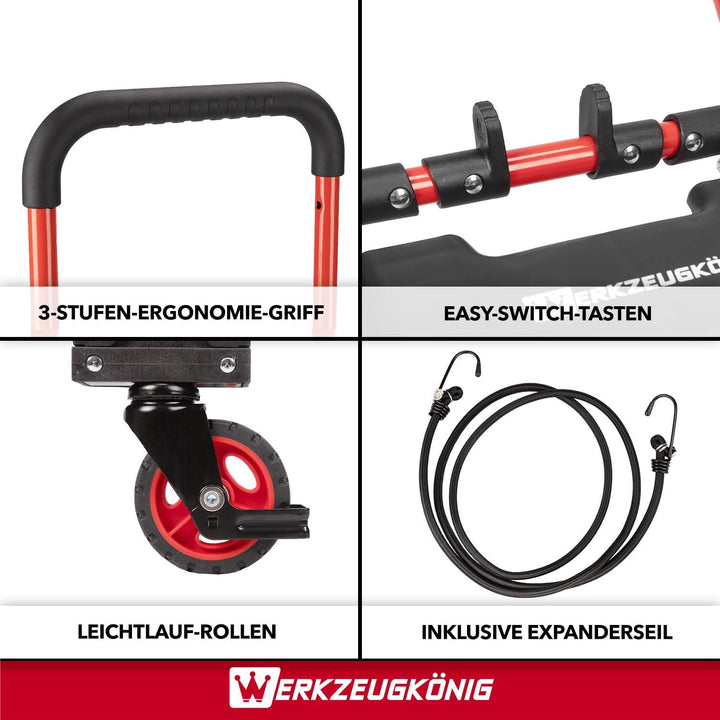 2-in-1 Transportwagen klappbar - Sackkarre &amp; Plattformwagen | Flexibler Allrounder für Umzug, Einkau