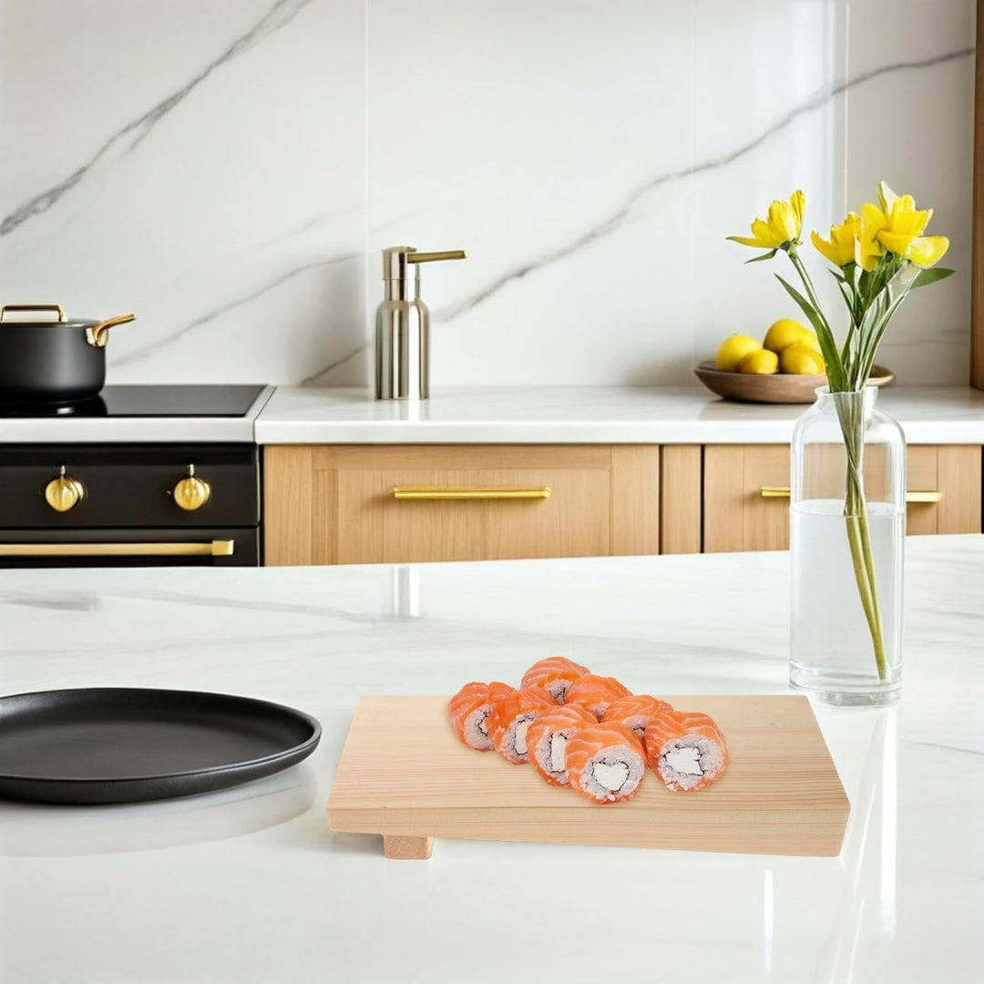 DOITOOL Geta-Servierplatten für Sushi: Sashimi-Platte aus Holz – Serviertablett aus Holz – Schneideb
