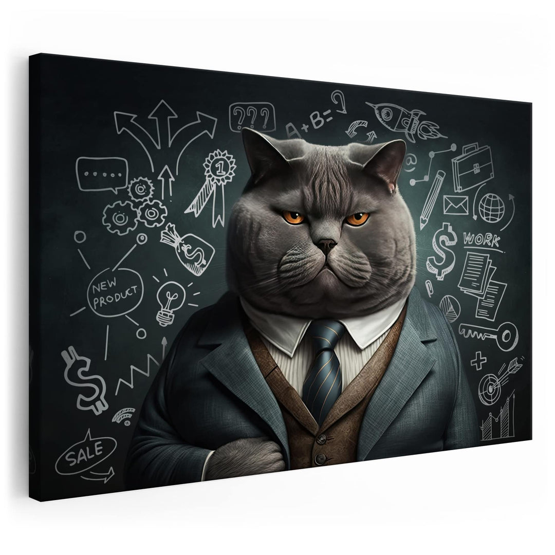Artmazing | Katze Bild Professor | Bilder Katze Modern | S-Art Bilder | Katzenbilder Modern | Modern