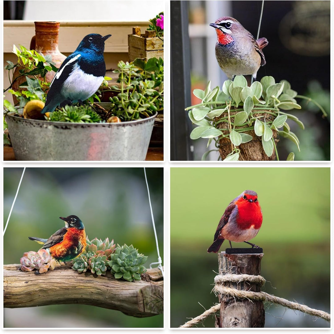 5 Stück Gartendeko Bemalte Vogel Vögel Gartenstecker Deko Gartendeko Für Draussen Metall Vogel Baums
