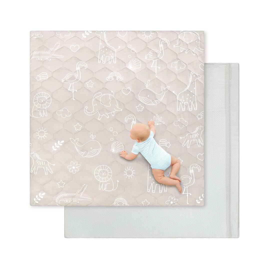 decalsweet Spielmatte Baby 127×127cm mit Rutschfest, Extra Dicke 2cm Weiche Abtrennbar Krabbelmatte