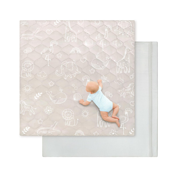 decalsweet Spielmatte Baby 127×127cm mit Rutschfest, Extra Dicke 2cm Weiche Abtrennbar Krabbelmatte
