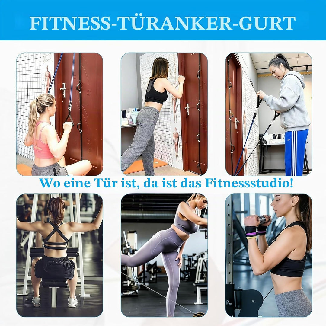 Türanker, Door Anchor Strap for Resistance Bands, Bohr- und Nagelfreier Türanker Gurt mit Mehrpunkt-