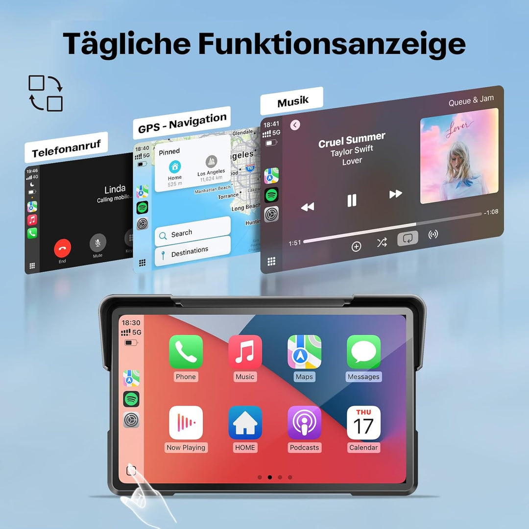 WonVon Motorrad CarPlay Android Auto 7 Zoll wasserdichtes GPS Pantalla para Moto Apple CarPlay Navig