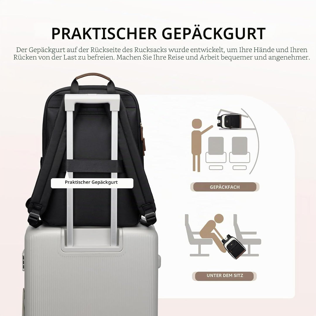 Rucksack Damen für Schule, Laptop Rucksack 16 Zoll, Gross Schultasche Arbeitstasche Lehrertasche Bac