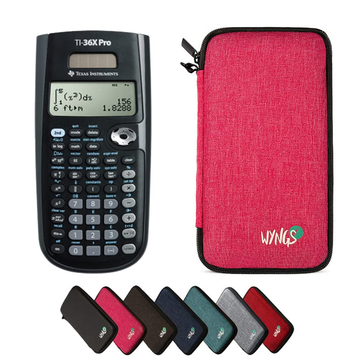 CALCUSO Sparpaket: TI-36X Pro technisch-wissenschaftlicher Taschenrechner + WYNGS Schutztasche pink