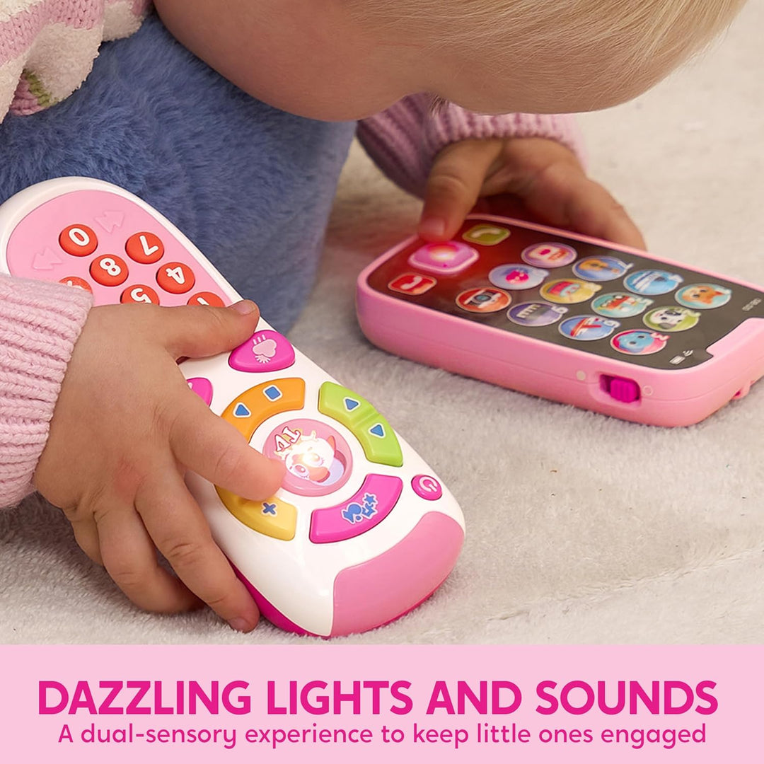 JOYIN Rosa Telefon Baby Spielzeug Handy Ab 1 Jahr, Musikalische Spielzeuge Für Babies, 2 pc Fernbedi