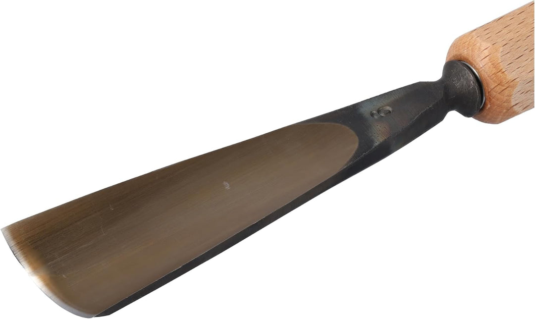 STUBAI Stemmeisen Stechbeitel Serie 52 - Form 6 | Gerades Hohleisen - 40 mm, mit Holzgriff, für Figu