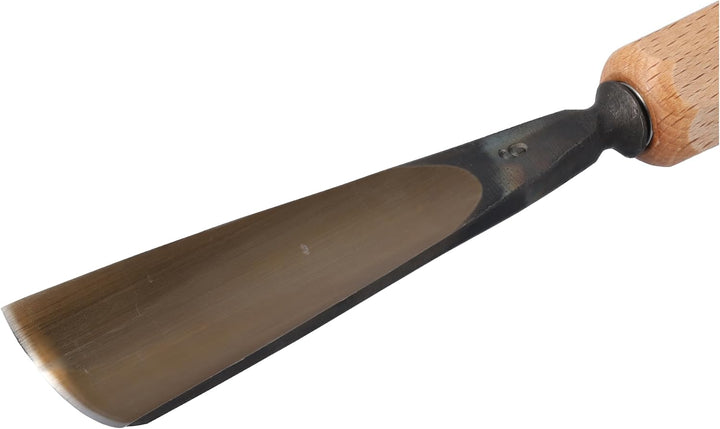 STUBAI Stemmeisen Stechbeitel Serie 52 - Form 6 | Gerades Hohleisen - 40 mm, mit Holzgriff, für Figu