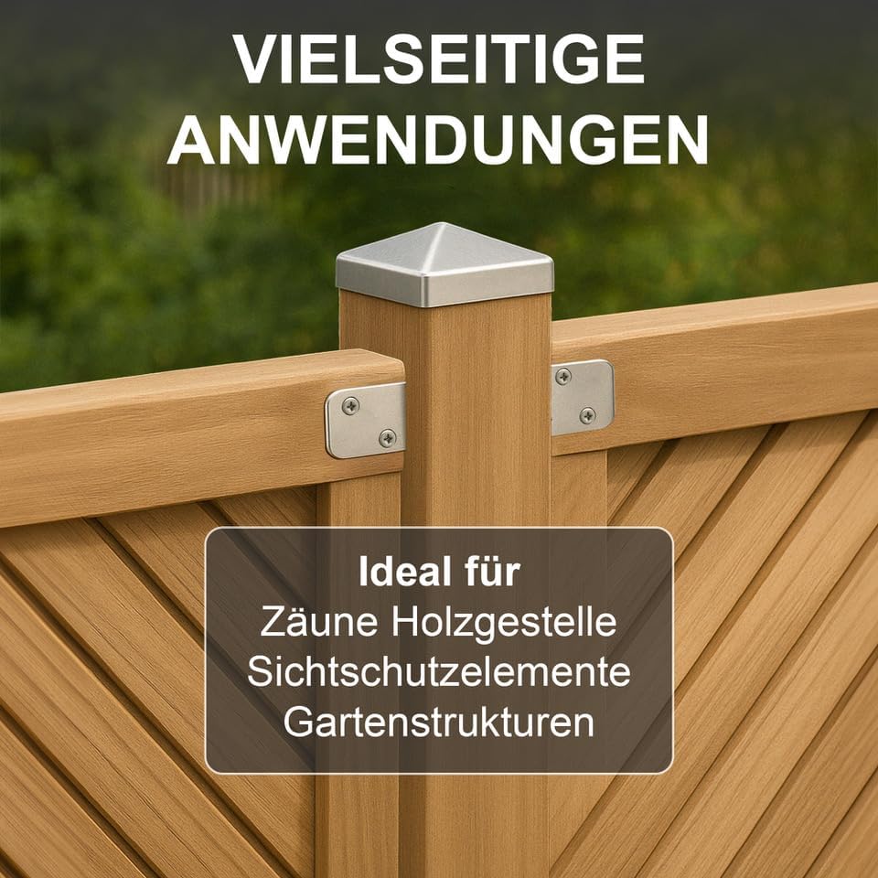 24-72 Stück h2i Flechtzaunhalter aus Stahl - L-Form 30 x 35 x 40 mm/verzinkt/schwarz verzinkt/Edelst