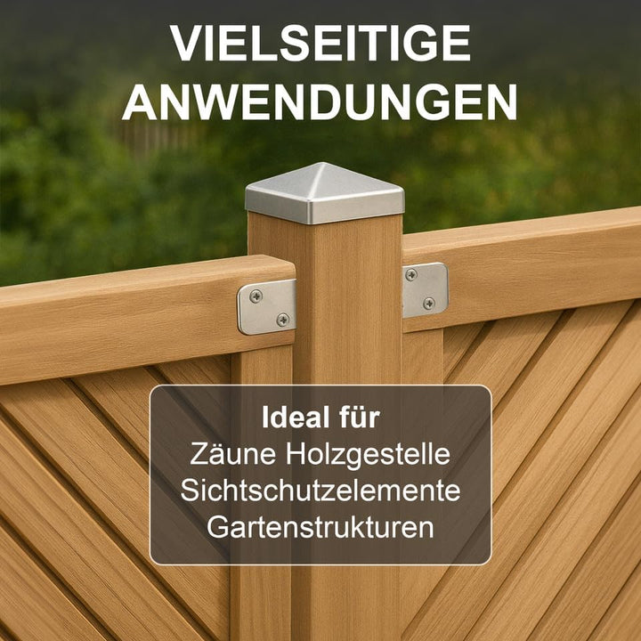 24-72 Stück h2i Flechtzaunhalter aus Stahl - L-Form 30 x 35 x 40 mm/verzinkt/schwarz verzinkt/Edelst