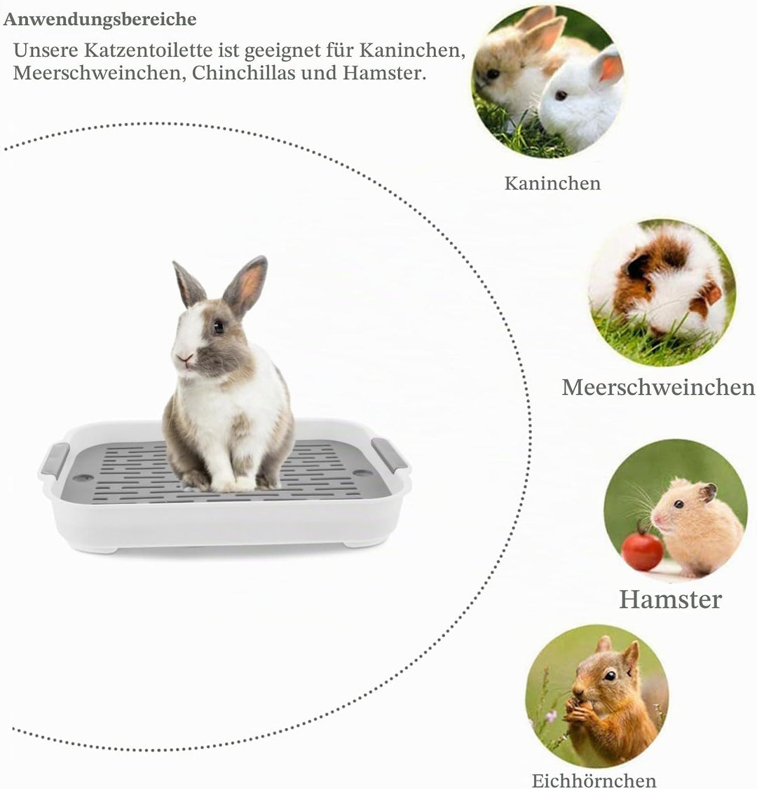 Kaninchentoilette Hasentoilette 2 Etagen Kaninchentoilette Kunststoff Rechteckig Hasen Haustier Toil