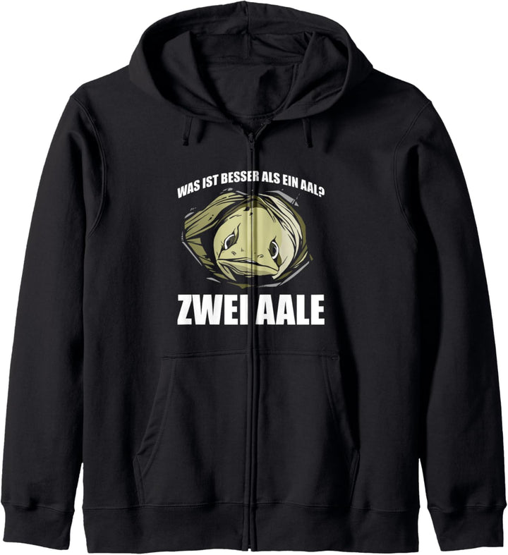 Was ist besser als ein Aal? Zwei Aale Angler Lustig Kapuzenjacke