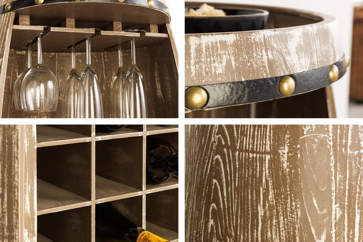 invicta INTERIOR riess-Ambiente.de Shabby Chic Weinregal Bodega 97cm Natur Pinie Weinfass für 24 Fla