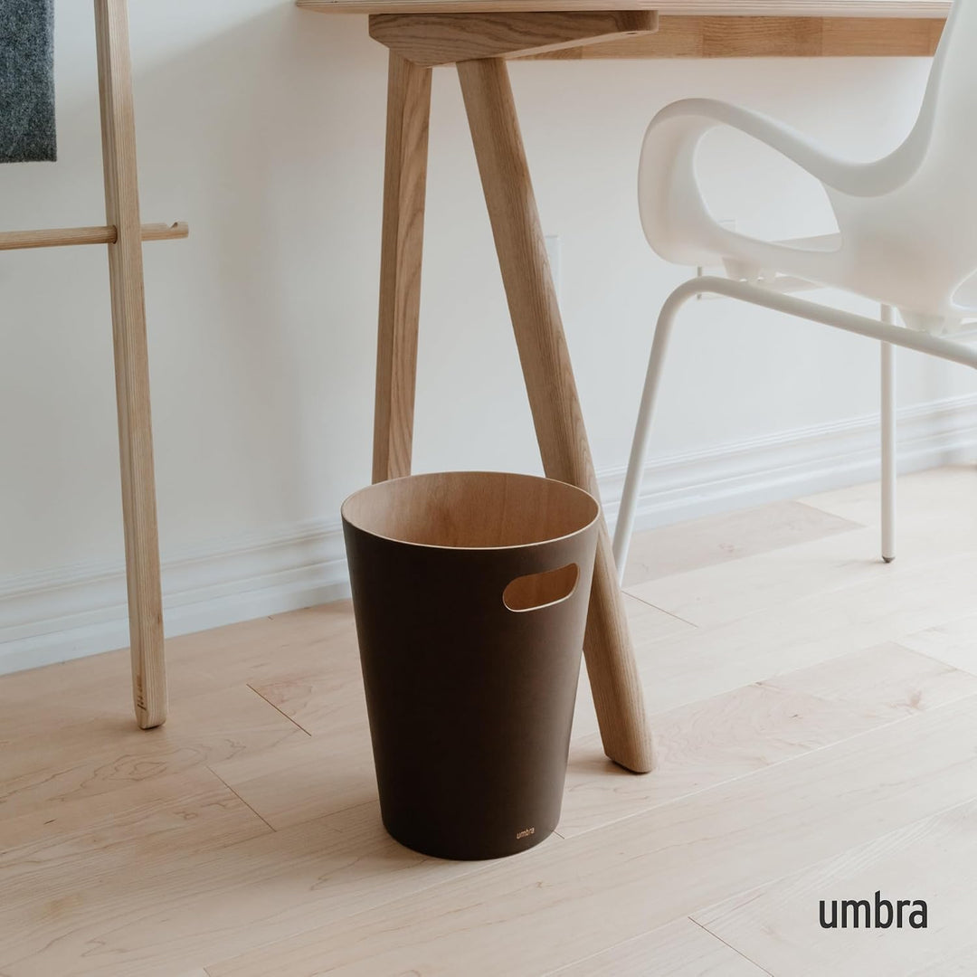 Umbra Woodrow Abfalleimer Holz, 7, 5l, Espresso/Natur, Espresso
