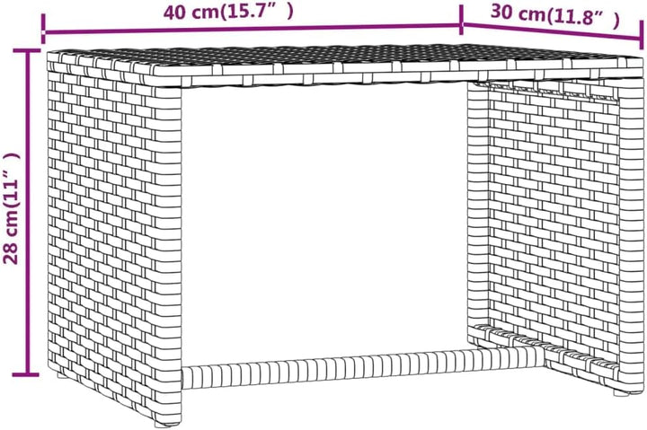 vidaXL Sonnenliegen 2 STK. mit Tisch Schwarz Poly Rattan, Schwarz